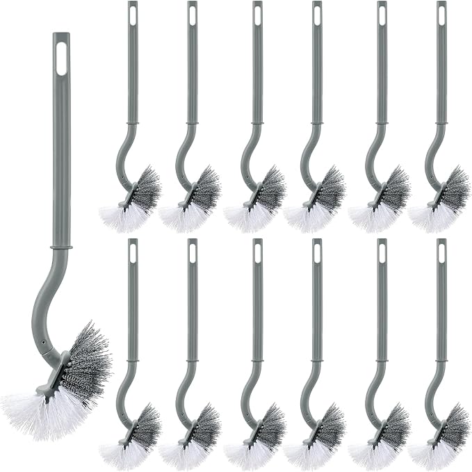 12 Pcs Curved Toilet Bowl Brush Bulk Bathroom Deep Cleaning Toilet Cleaner by FoldTier