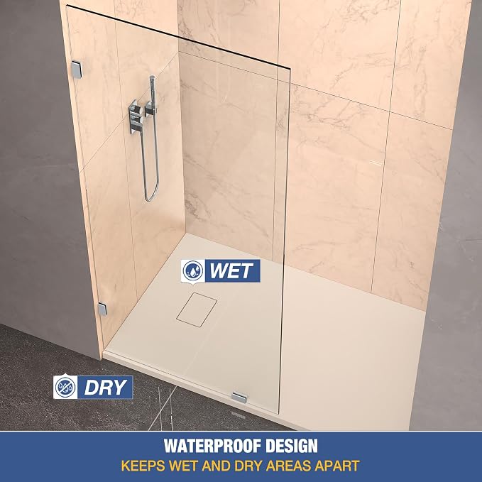 Shower Glass Panel 34" x 79" Easy-to-Clean Treated, 3/8" Tempered Glass Shower - Image 2