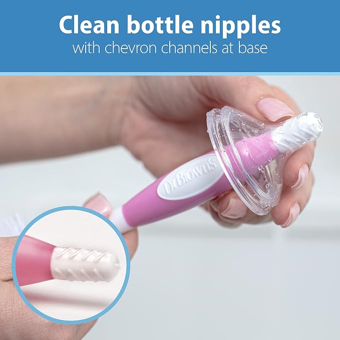 Dr. Brown's Reusable Sponge Baby Bottle Cleaning Brush + Soft Touch Bottle Brush - Image 7