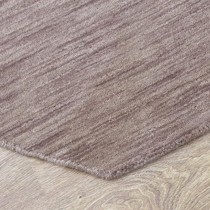 Hand Knotted Loom Wool ECO-Friendly Area Rugs - 8'x8', Octagon Shape, Light Brown Color, Plain Solid, High Pile Thick Handmade Anti Skid Area Rugs for Living Room, Bed Room (L00111)