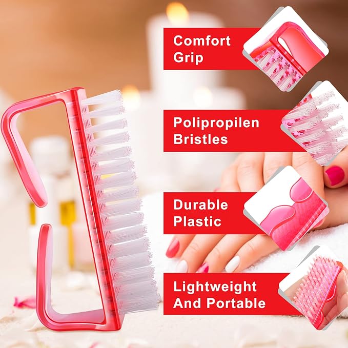 12Pcs Handle Grip Nail Brush, HOFASON Nail Brush - Image 4