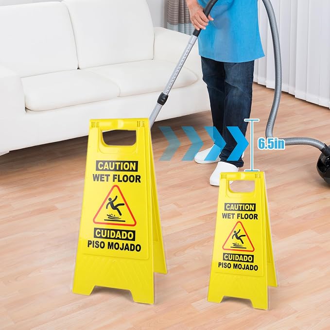 XPCARE 24 Inches Caution Wet Floor Sign, A Frame Safety Wet Floor Signs - Image 4