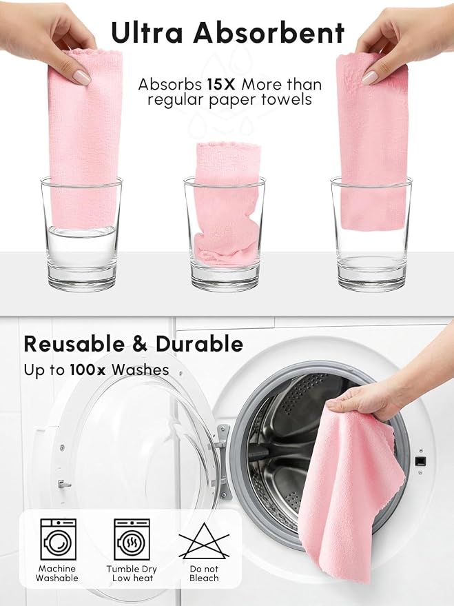 Microfiber Cleaning Cloths Roll, 75 Pack Tear Away Microfiber Towels Roll - Image 7