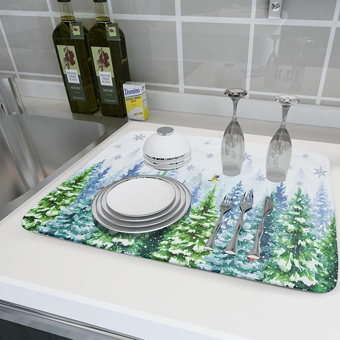 Winter Forest Dish Drying Mats - Image 6