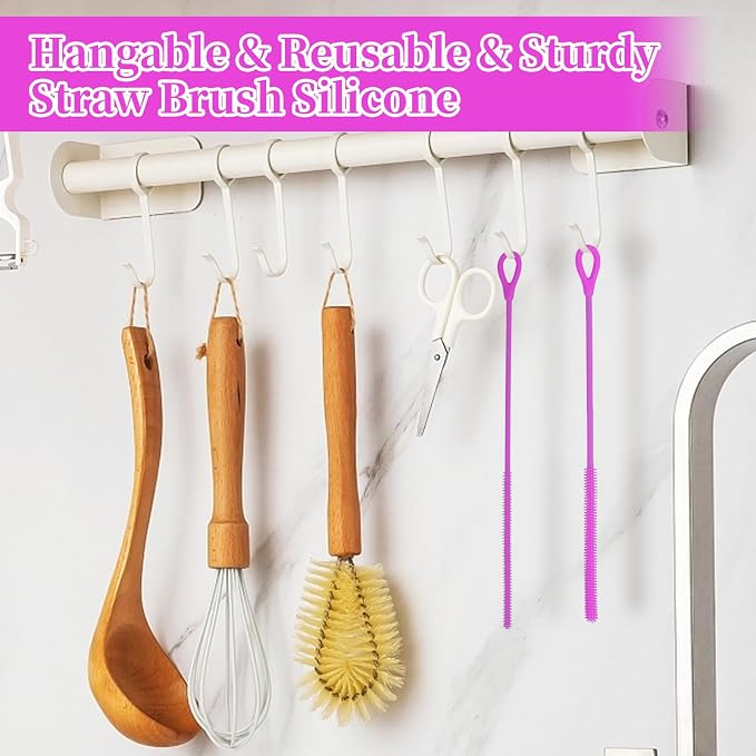 2Pcs silicone straw cleaning brushes, extra long, used - Image 7