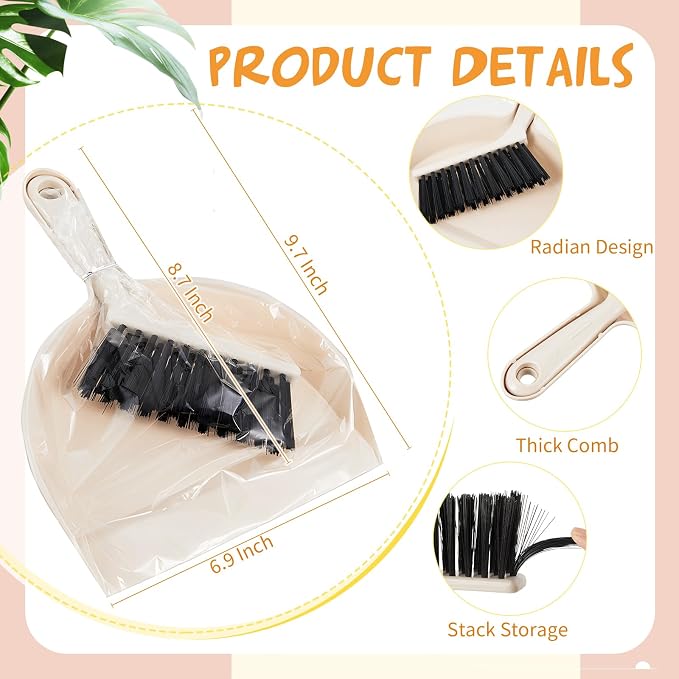 Sliner 18 Pack Mini Dustpan and Brush Set Plastic Dust Pans - Image 3