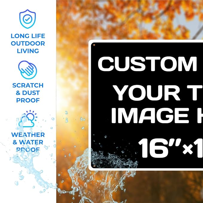 custom signs personalized, Aluminum Weatherproof Metal Sign, hazard sign - Image 4