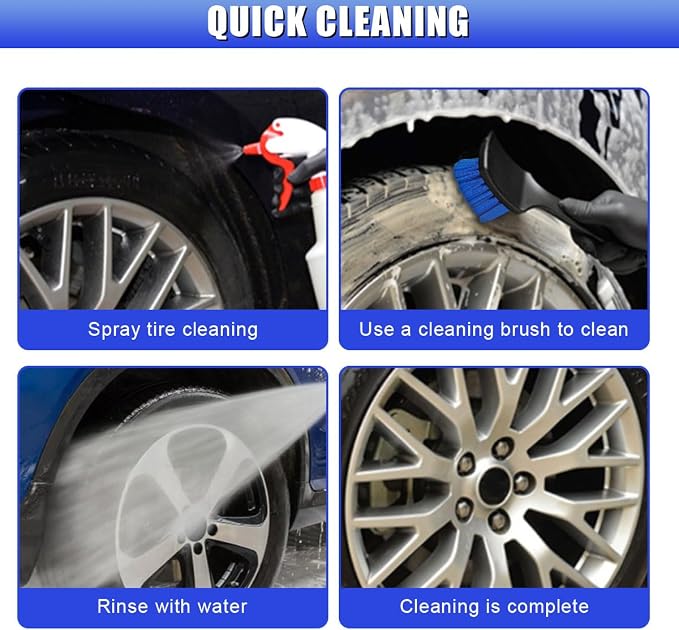 Car Wheel Brush, Stiff Bristle Short Handle Scrub Tire & Wheel Rim Brush - Image 6