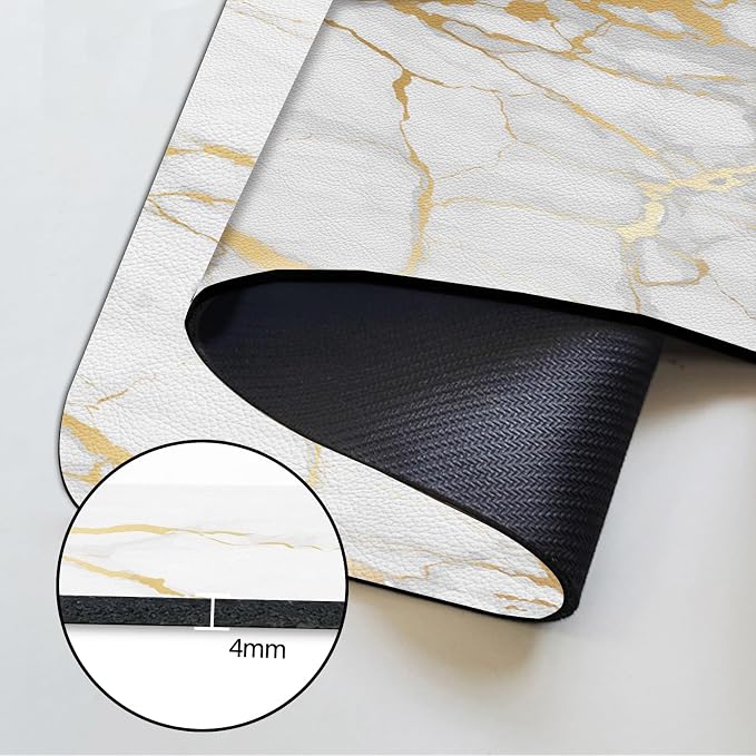 MCALK Marble White Coffee Mat for Kitchen Counter, Absorbent Kitchen Sink Mat - Image 5