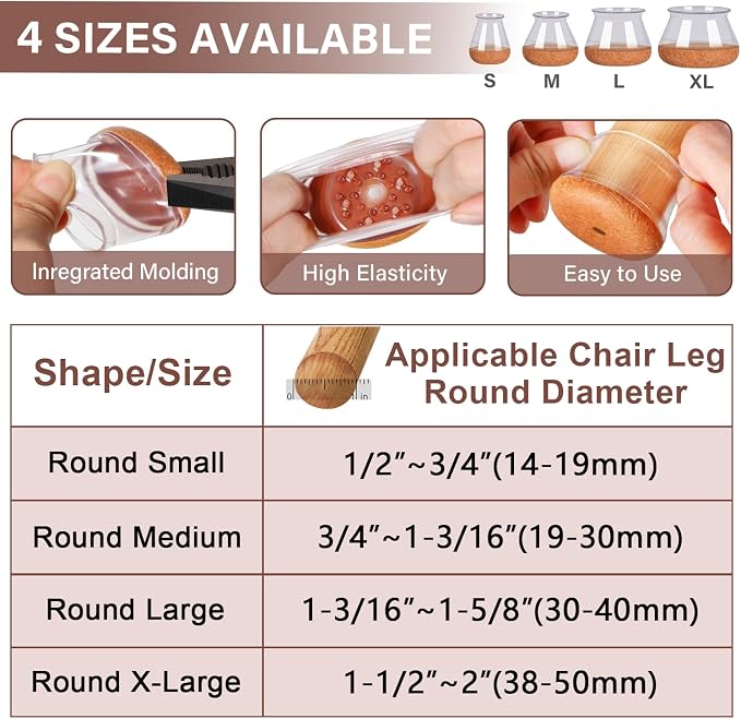 Chair Leg Floor Protectors Round Chair Leg Protectors - Image 3