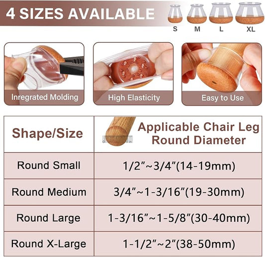 16 Pack Chair Leg Floor Protectors Chair Leg Protectors - Image 2