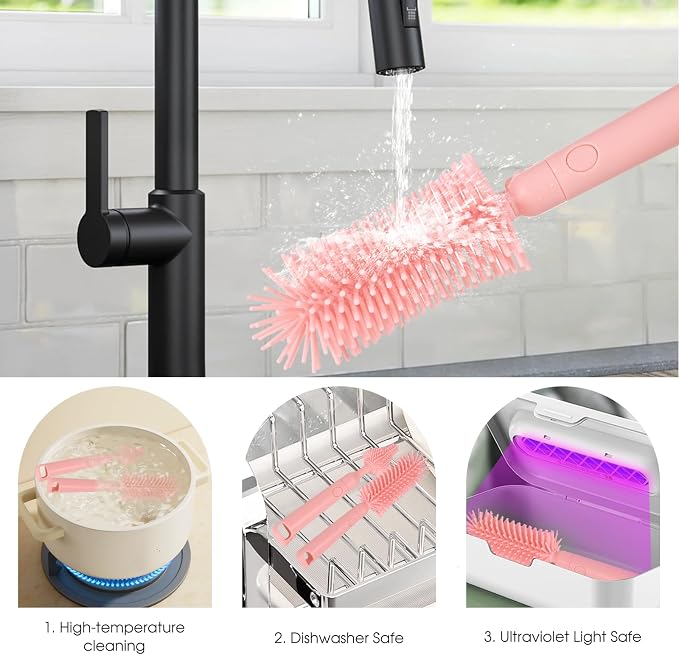 Travel Baby Bottle Cleaner Kit，7-in-1 Baby Bottle Brush Set - Image 6
