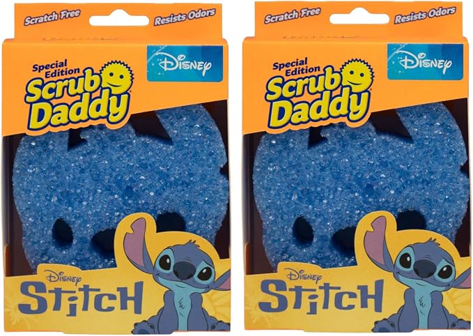 Scrub Daddy Disney Stitch Dish Sponge Twin Pack, Smiley Face Sponges by ScrubDaddy