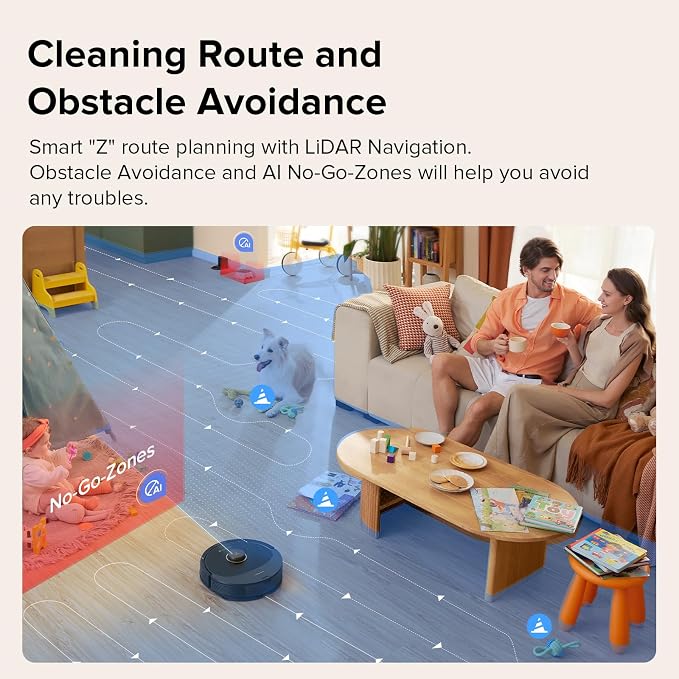 roborock Q8 Max Robot Vacuum and Mop Cleaner, DuoRoller Brush, 5500Pa Strong - Image 6