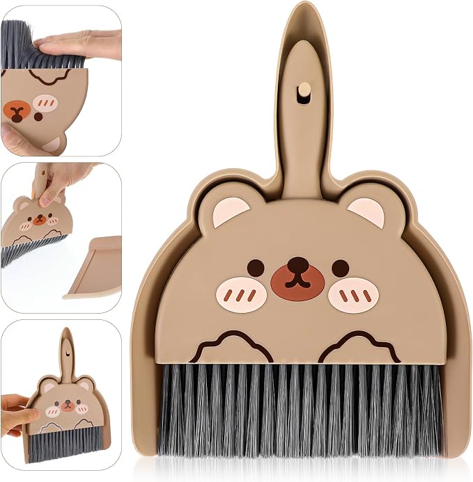 Ouligay Portable Hand Broom and Dustpan Set, Cute Mini Broom and Dustpan Set by Ouligay
