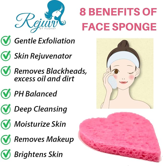 Compressed Facial Sponges 50 Count – Natural Cellulose Sponges - Image 7