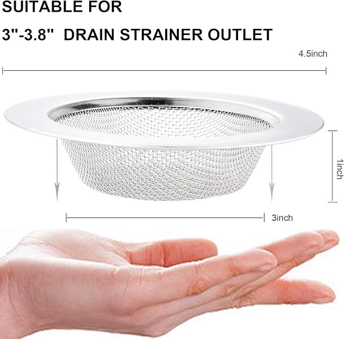 LASSHSWA 2 PCS Kitchen Sink Strainer Stainless Steel, Kitchen Sink Drain - Image 2