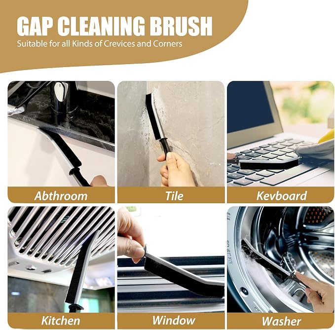 8Pcs Crevice Cleaning Brushes for Household Use, Grout Cleaner Brush, Hard - Image 2