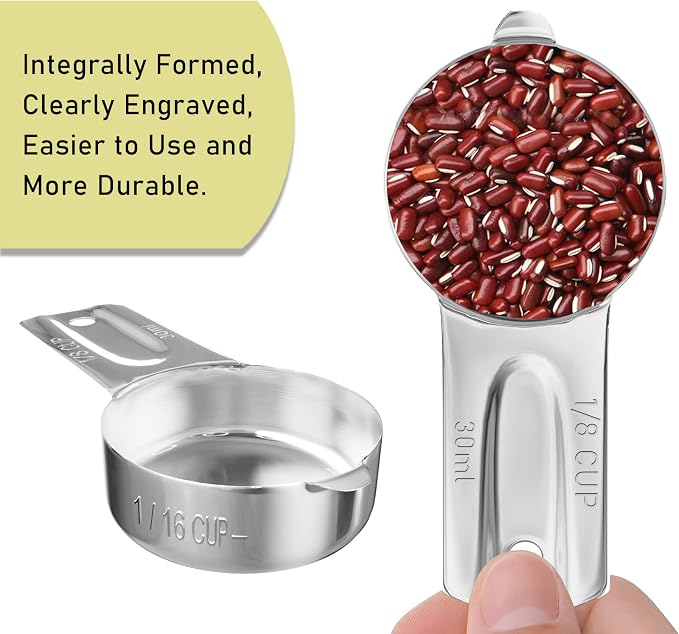 1PCS 1/8Cup Single Measuring Cup, Stainless Steel Measure Scoop, Metric and US - Image 3