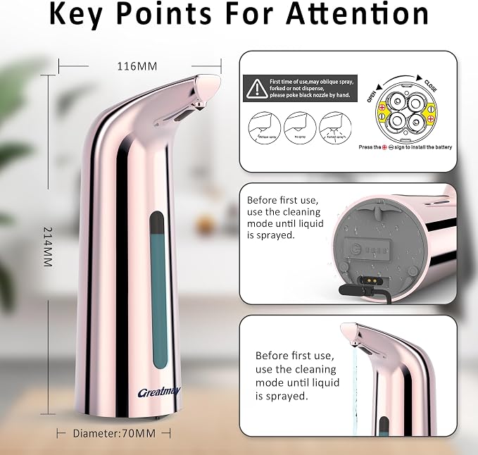 Convenient Automatic Soap Dispenser, 4 Adjustable Levels Touchless Hand - Image 3