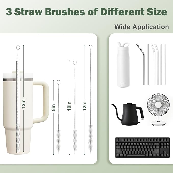 XYFuuee 5 Pack Bottle Brush Set, 5 in 1 Water Bottle Cleaning Brush, Long - Image 5