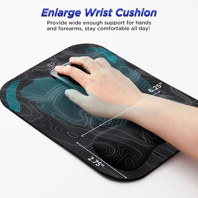 Gimars Large Smooth Superfine Fibre Memory Foam Ergonomic Mouse Pad Wrist Rest - Image 6