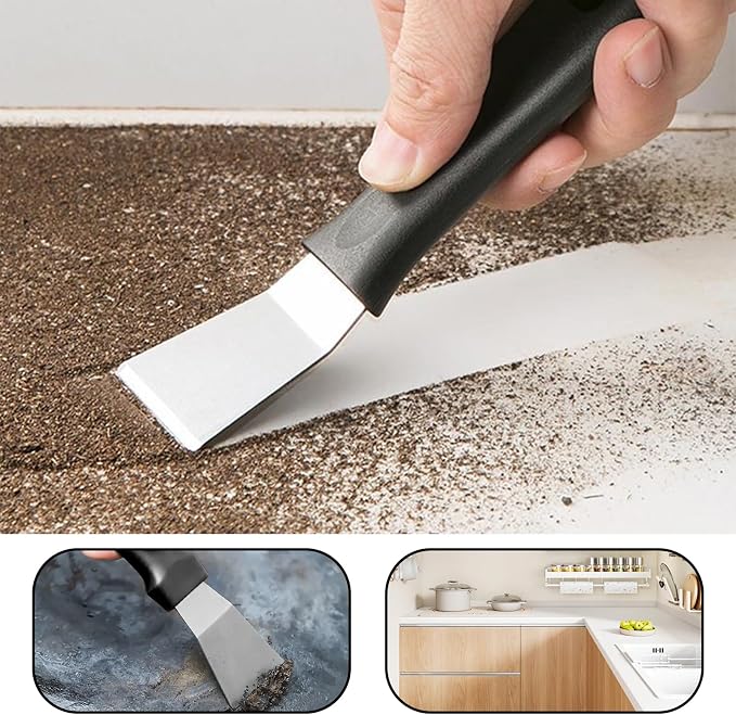 2Pack Metal Small Scraper Stainless Steel Cleaning Scraper Griddle Tool Oven - Image 2