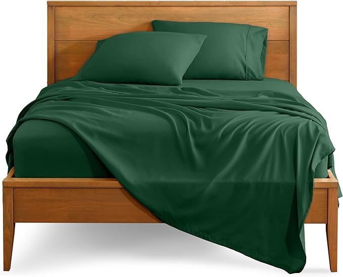 Bare Home King Sheet Set - Luxury 1800 Ultra-Soft Microfiber King Bed Sheets - Double Brushed - Deep Pockets - Easy Fit - 4 Piece Set - Bedding Sheets & Pillowcases (King, Forest Green)