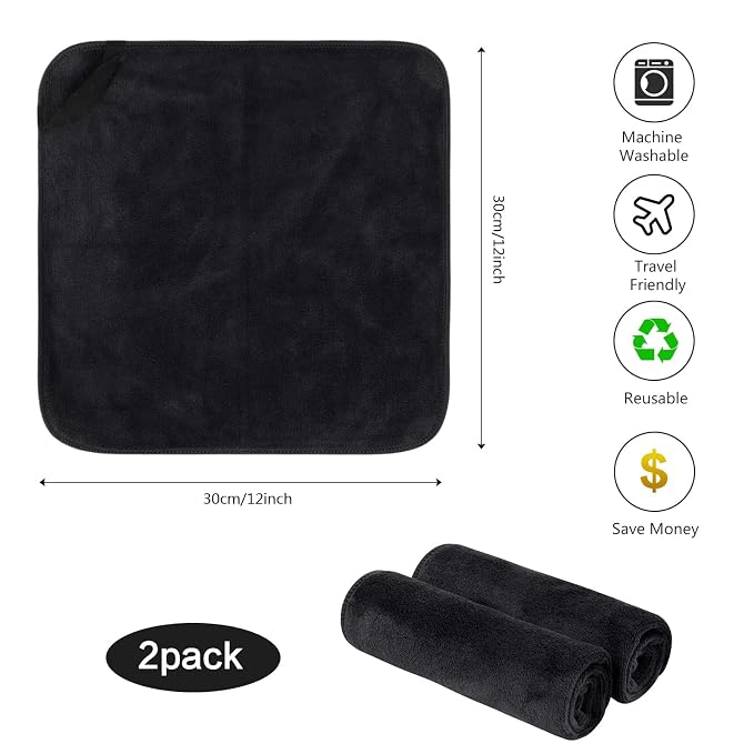 SINLAND Microfiber Facial Cloths Fast Drying Washcloth 12inch x 12inch - Image 2