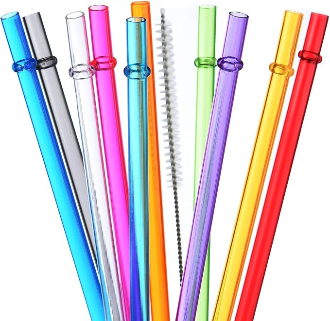 ALINK 13 inch Reusable Plastic Straws, Extra Long Colorful Tritan Tumbler by ALINK