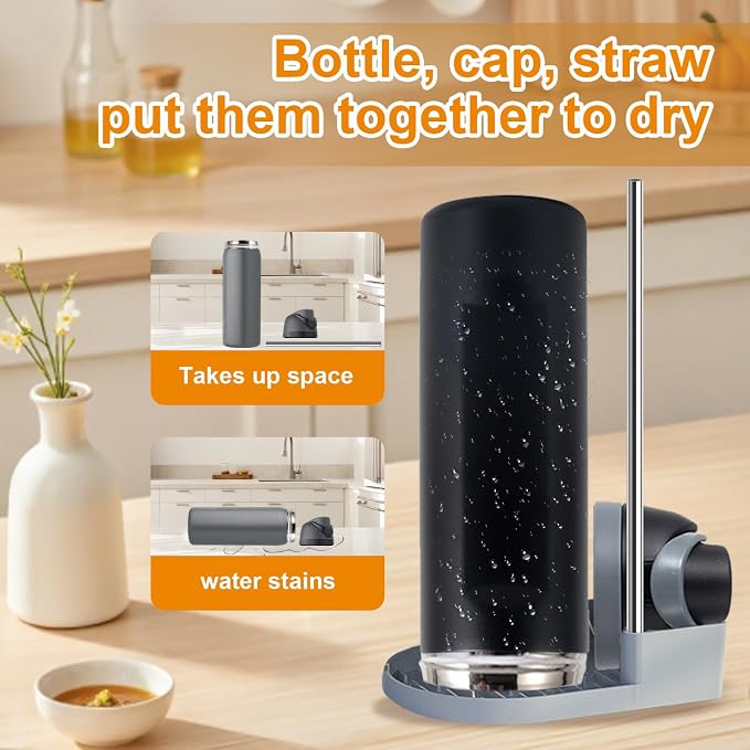 Silicone Water Bottle Boot and Bottle Drying Rack Compatible - Image 9