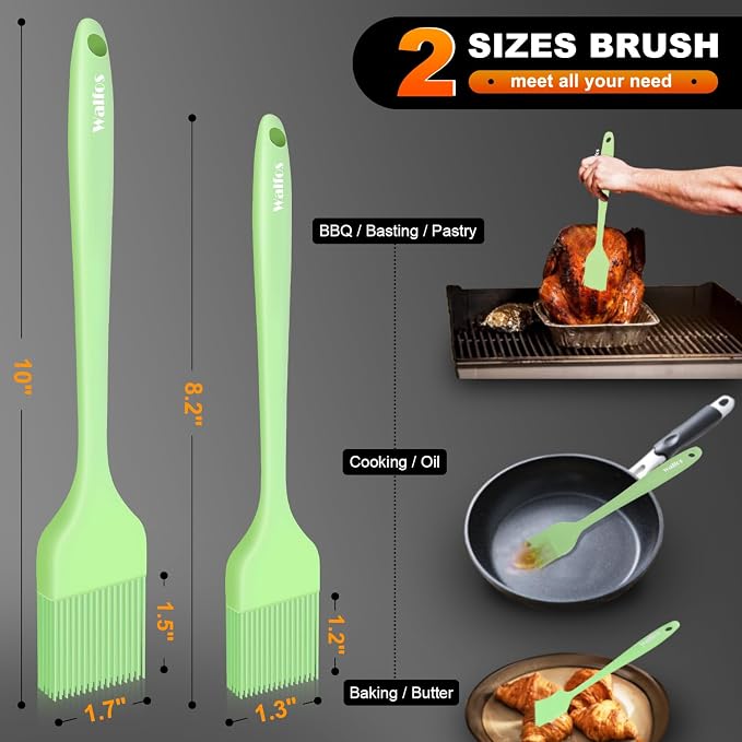 Walfos Basting Brushes Silicone, Heat Resistant Pastry Brushes - Image 2