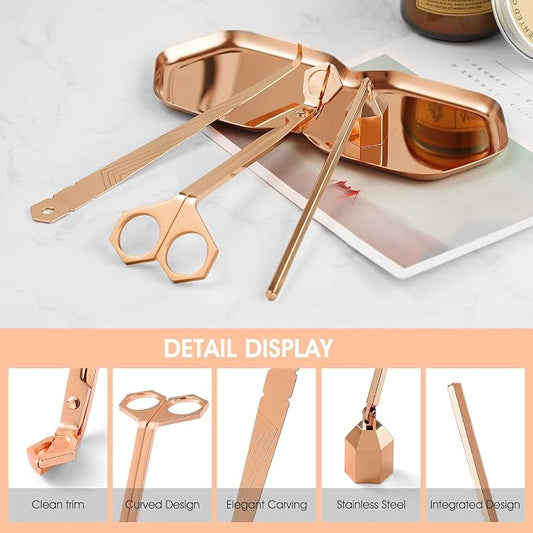 3-in-1 Candle Accessory Set, Wick Trimmer, Candle Snuffer, Wick Spoon, - Image 2