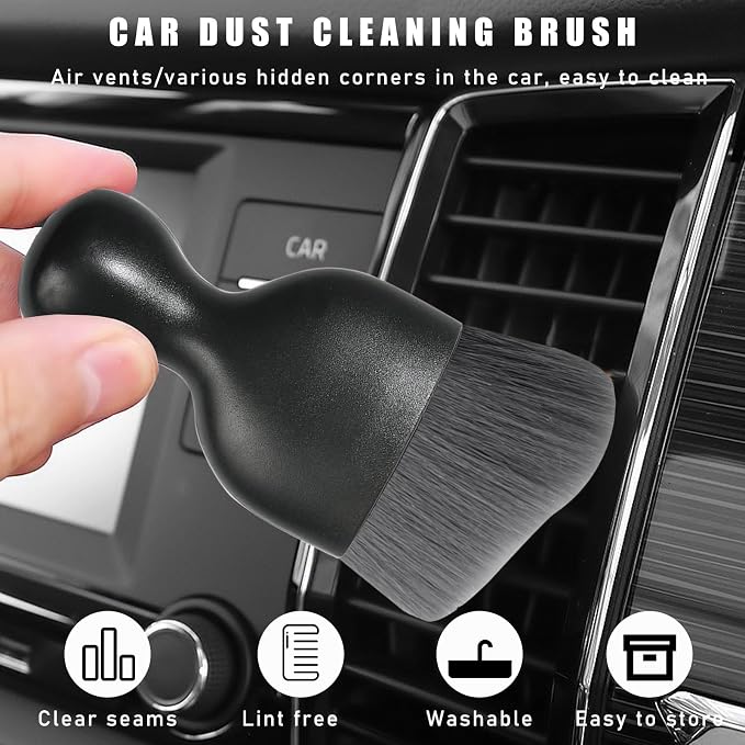 2PCS Car Interior Dust Brush, Soft Scratch Free Auto Detailing Brushes - Image 4