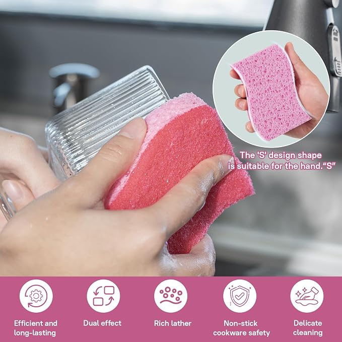 9 Pack Gentle Clean Delicate Scrub Sponges, Safe - Image 3