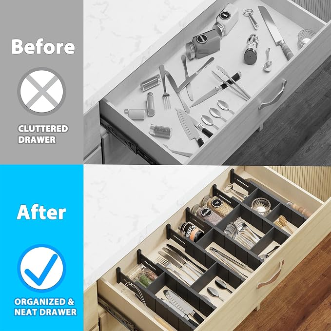6 Pack Bamboo Drawer Dividers - Image 2