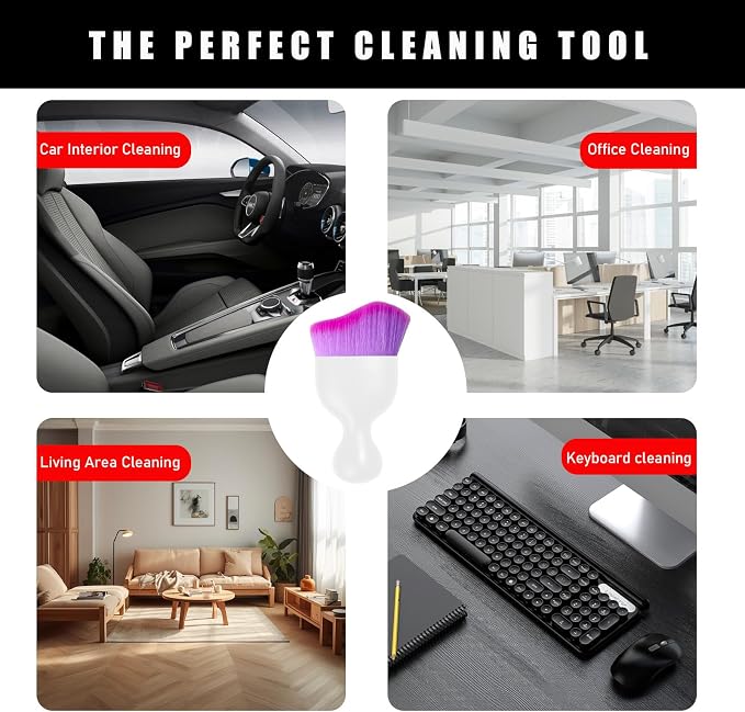 Car Interior Dust Brush, Soft Scratch Free Auto Detailing Brushes, Universal - Image 6