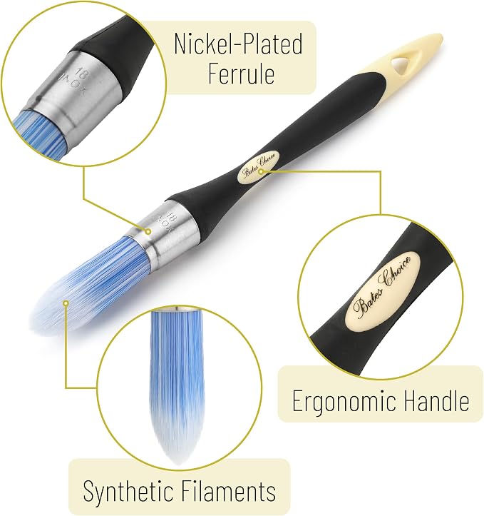 Bates- Trim Paint Brush, 0.75 Inch, Ergonomic Non-Slip Handle, Synthetic - Image 3