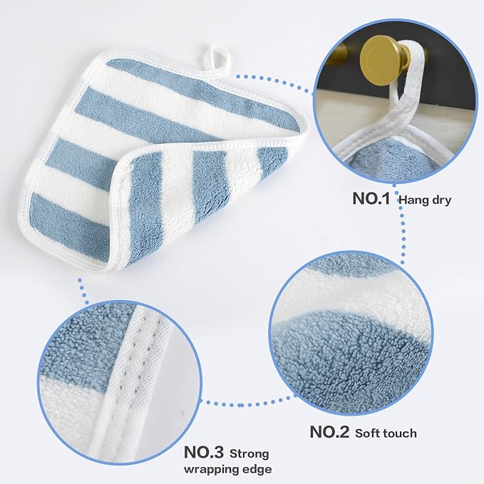 SINLAND Microfiber Facial Cloths Fast Drying Washcloth 8inch x 8inch Absorbent - Image 3