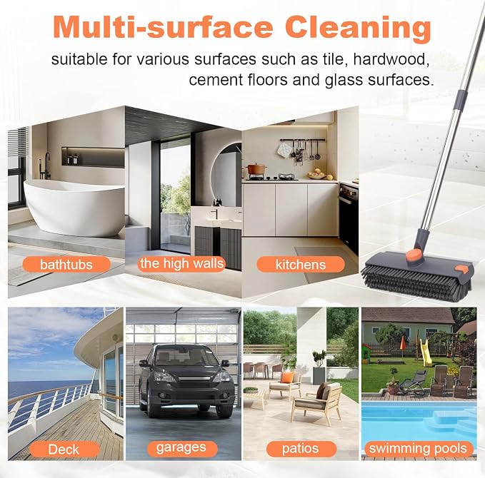 Floor Scrub Brush with 64" Long Handle - Image 6