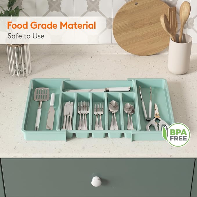 Lifewit Silverware Drawer Organizer, Expandable Utensil Tray - Image 6