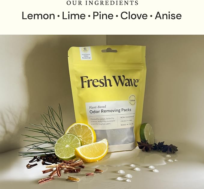 Fresh Wave Lemon Odor Eliminating & Deodorizing Packs | Bag of 6 | Safer Odor - Image 2