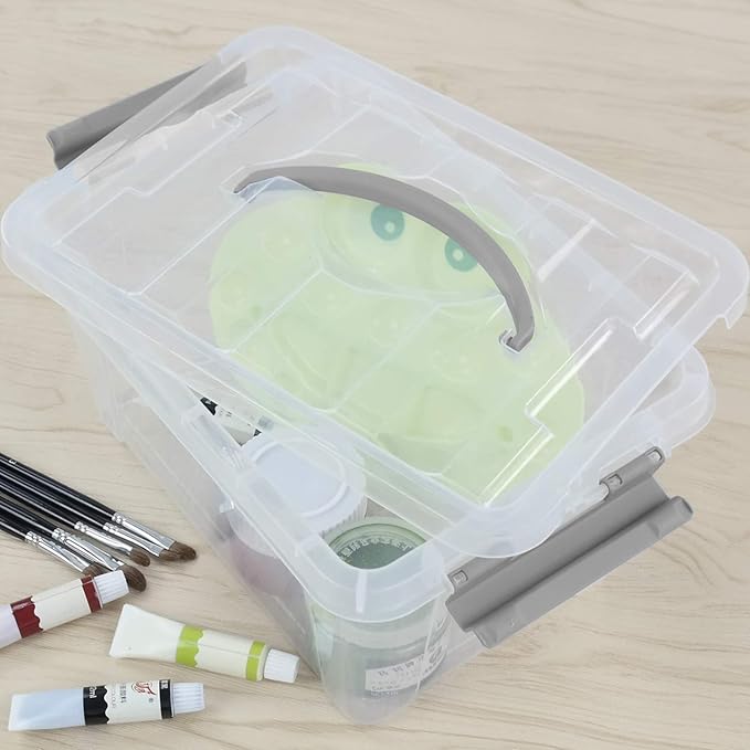 6-Pack 6 L Plastic Storage Containers Latch Storage Box - Image 7