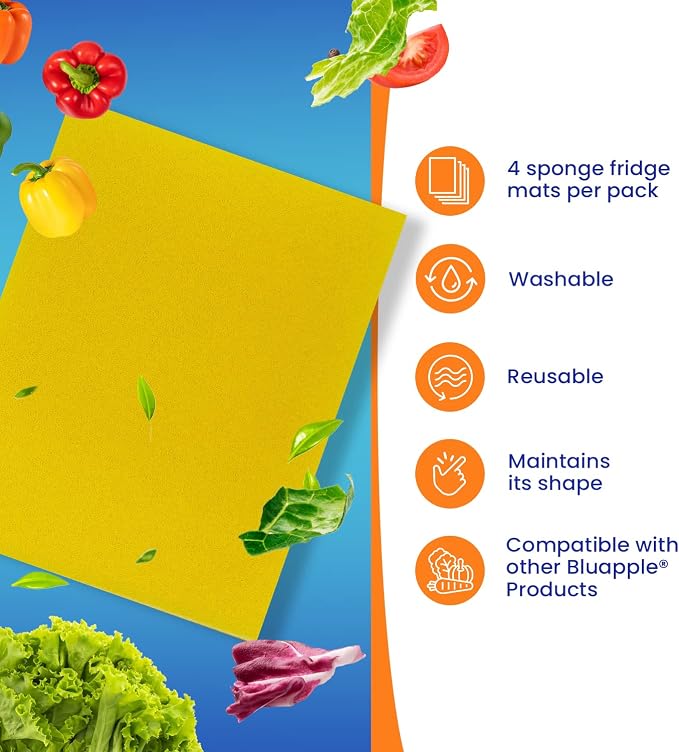 Bluapple FreshMats, Refrigerator Bin Liner, Fridge Drawer Mats, Crisper Life - Image 8