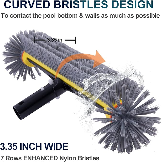 POOLAZA Pool Brush Head with Round Ends, Heavy Duty Pool Brushes - Image 3