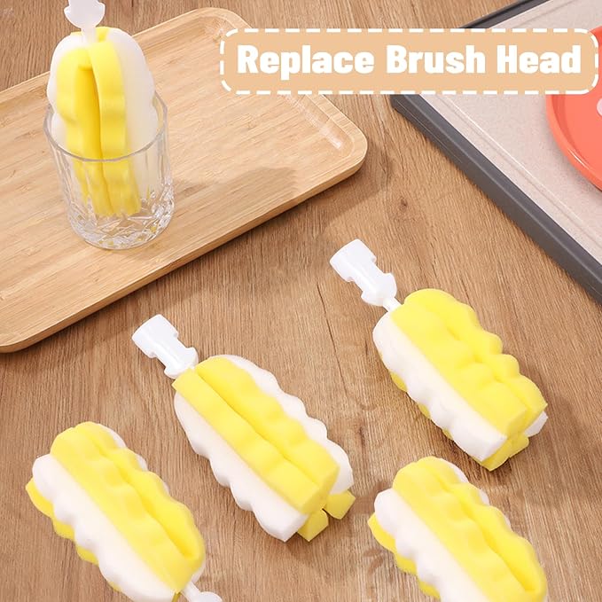 8PCS Bottle Brush Replacement Sponge Heads Environmental Protection Cup Cleaner - Image 8