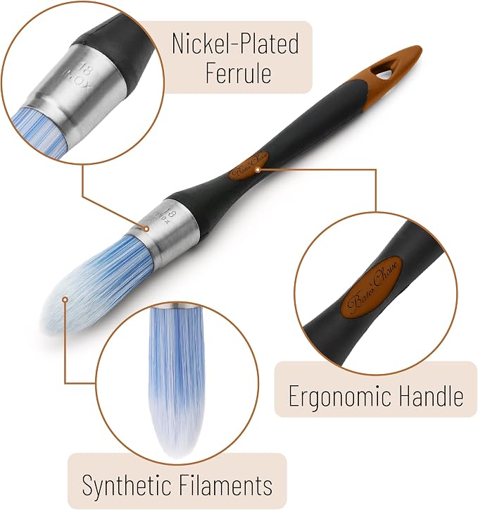 Bates- Trim Paint Brush, 0.75 Inch, Ergonomic Non-Slip Handle, Synthetic - Image 3