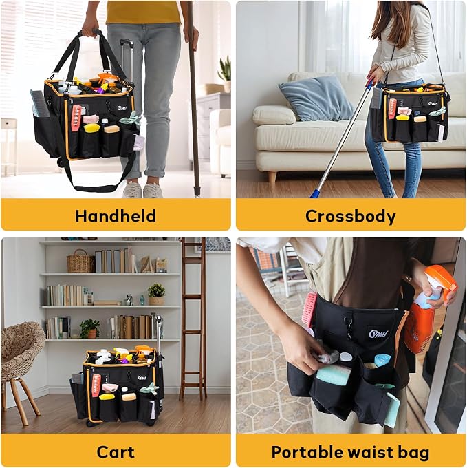 YMU Large Rolling Cleaning Caddy Bag - Image 2