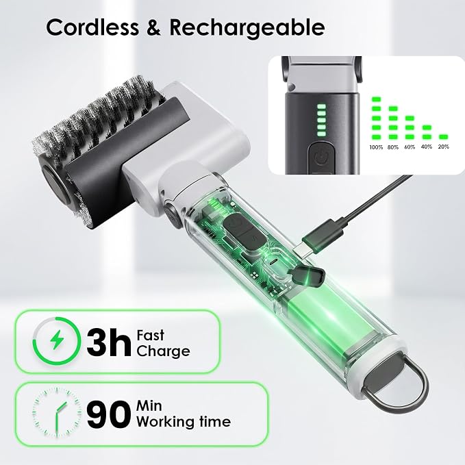 Electric Grill Brush for Outdoor Grill: 3-Speed Power Control BBQ Grill Brush - Image 6