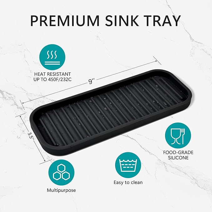 Silicone Sponge Holder Kitchen Sink Organizer Tray Dish Caddy Soap Dispenser - Image 5